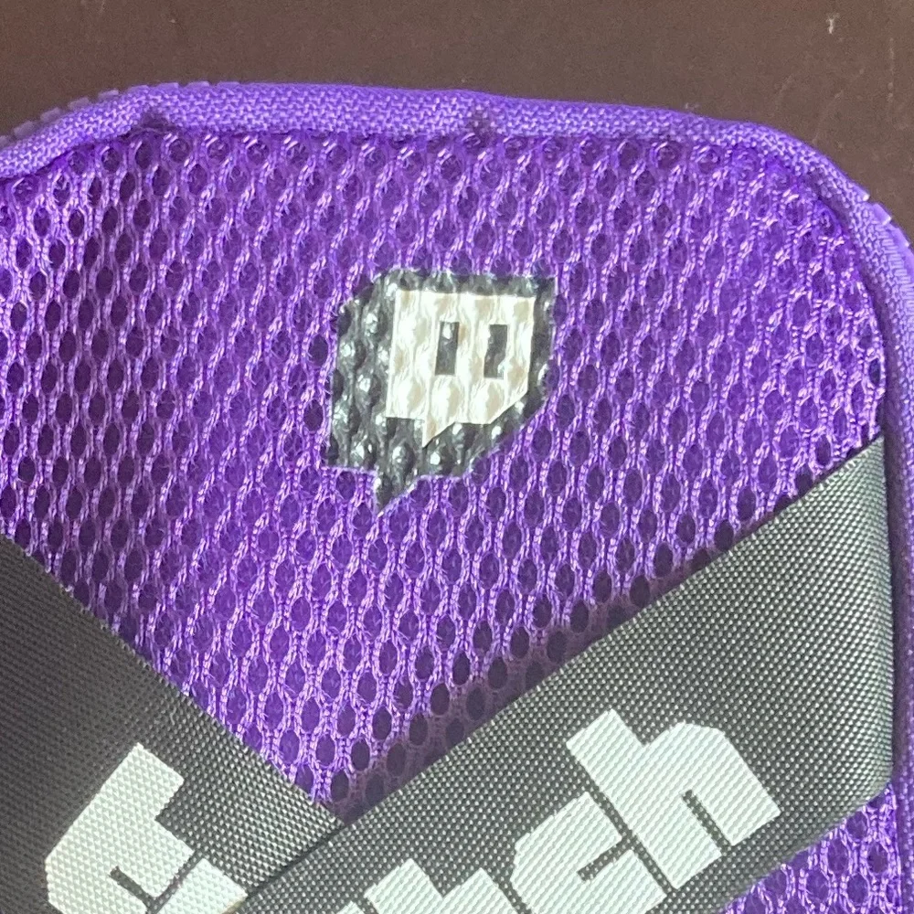 Twitch Phone Wallet Pouch Zip Up Purple Black White Bag Crossbody 5 in x 8 in